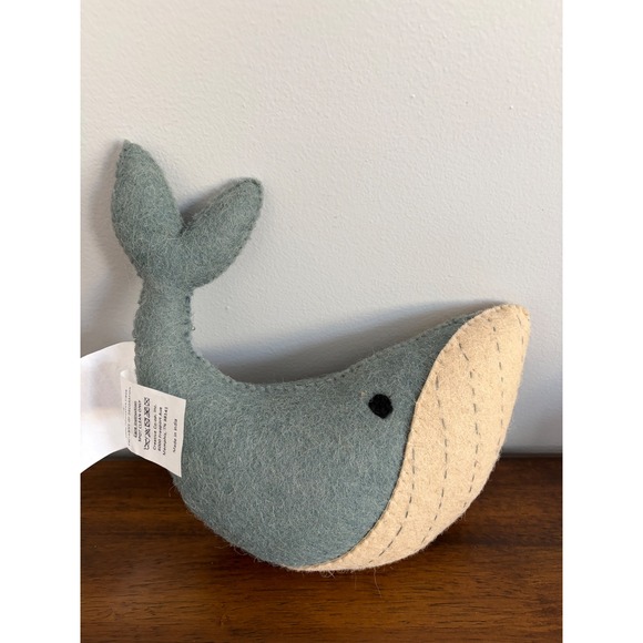 Creative Co-Op Wool Whale Tooth Fairy Pillow - Picture 2 of 6